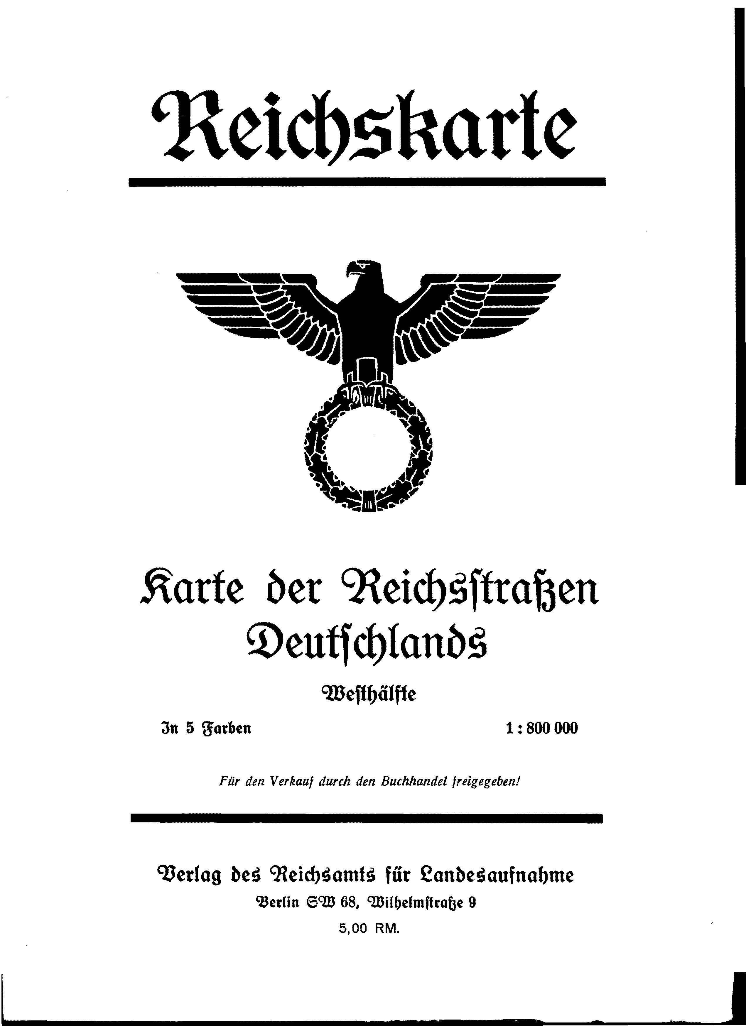 Karte der Reichsstraßen Deutschlands