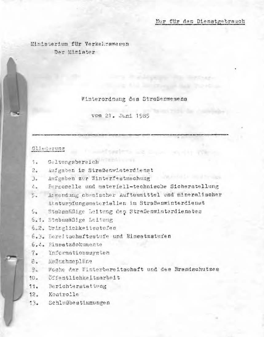 Winterordnung des Straßenwesens