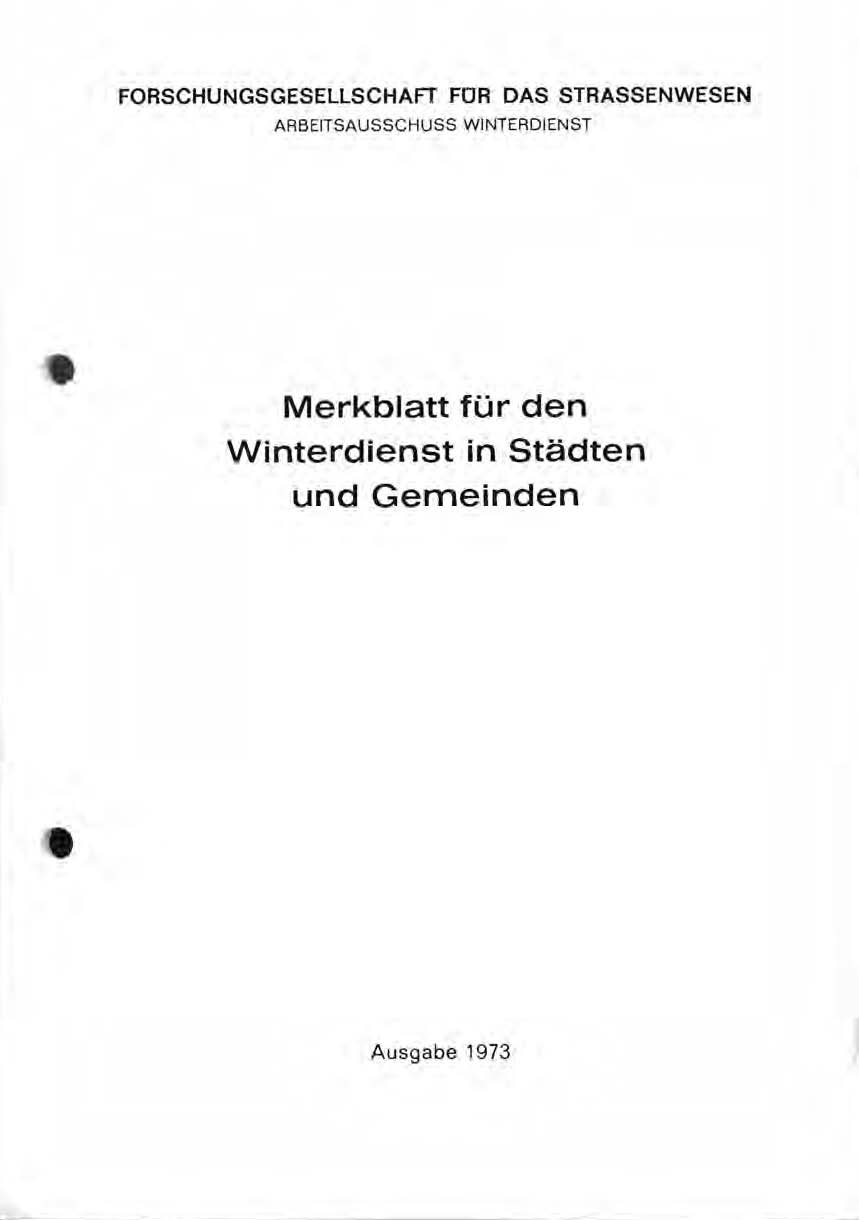 Merkblatt für den Winterdienst in Städten und Gemeinden