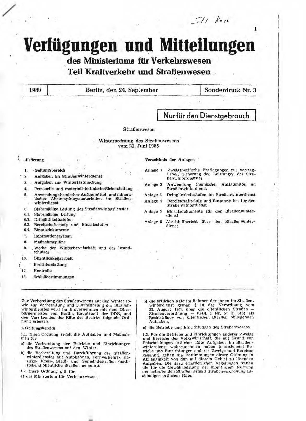 Verfügungen und Mitteilungen