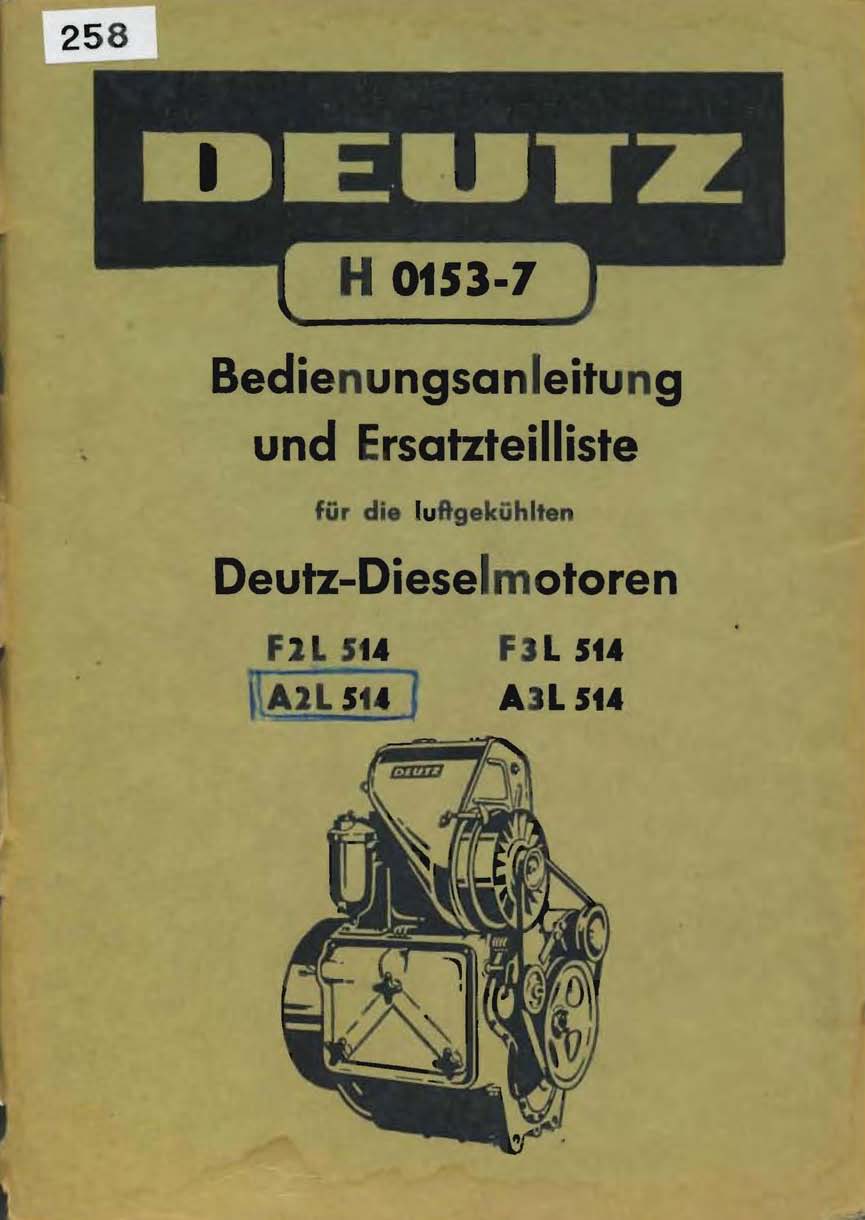 Deutz Bedienungsanleitung und Ersatzteilliste