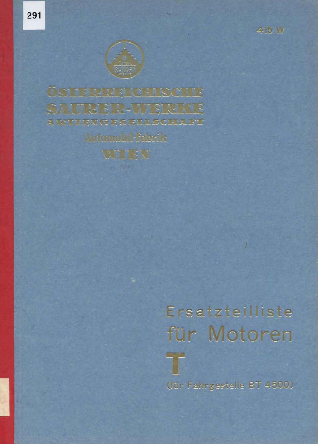 Ersatzteilliste für Sechszylindermotoren T