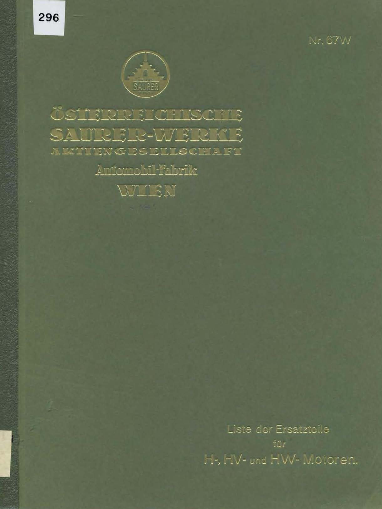 Liste der Ersatzteile für H-, HV- und HW- Motoren