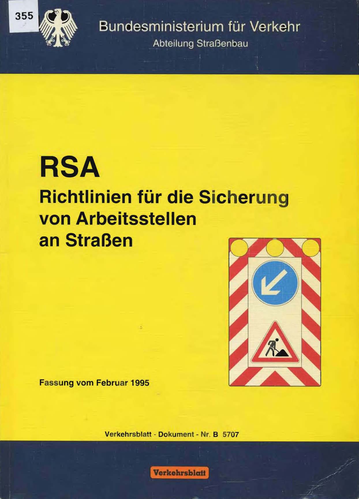 Richtlinien für die Sicherung von Arbeitsstellen an Straßen (RSA)