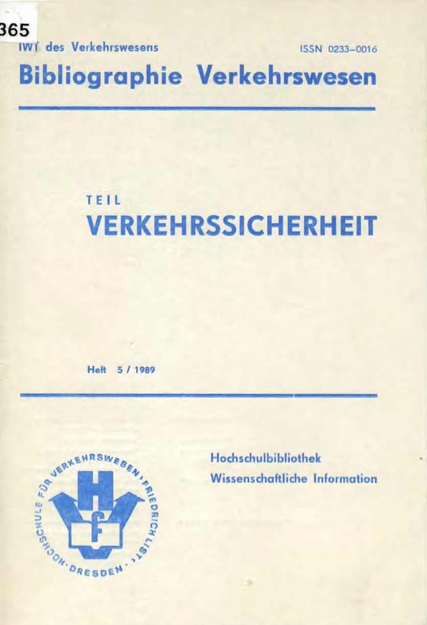 Bilbligraphie Verkehrswesen