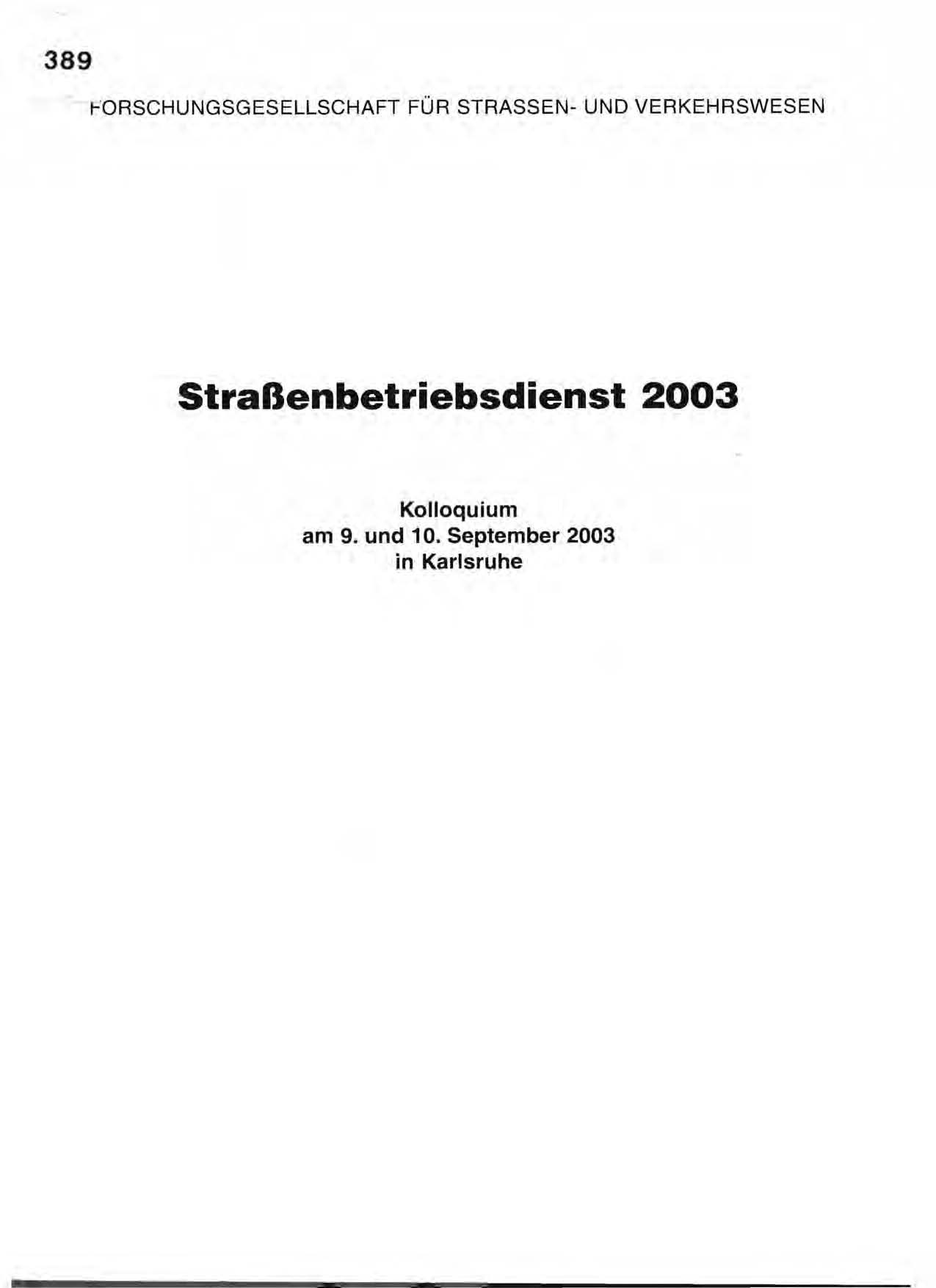 Straßenbetriebsdienst 2003