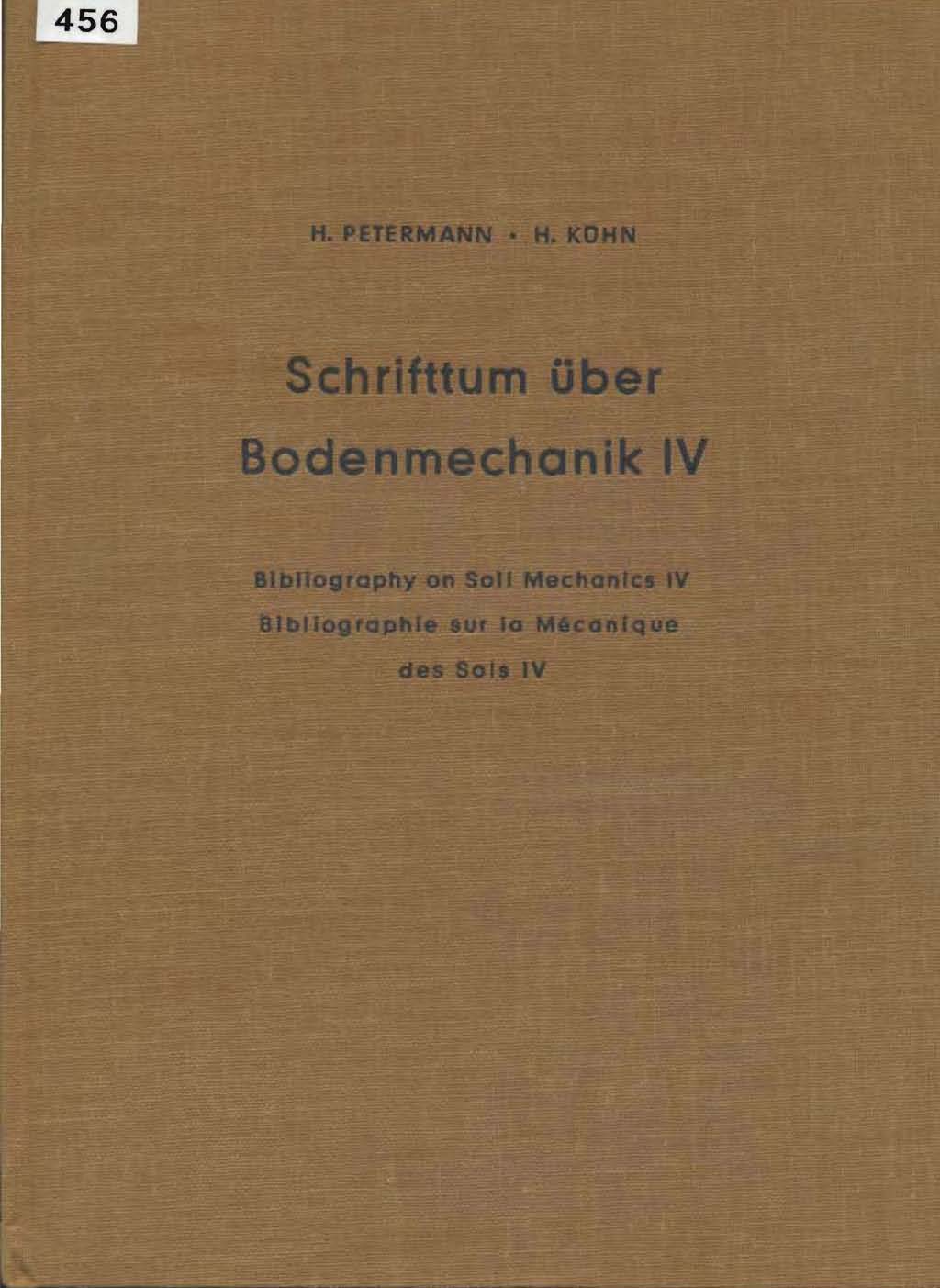 Schrifttum über Bodenmechanik IV