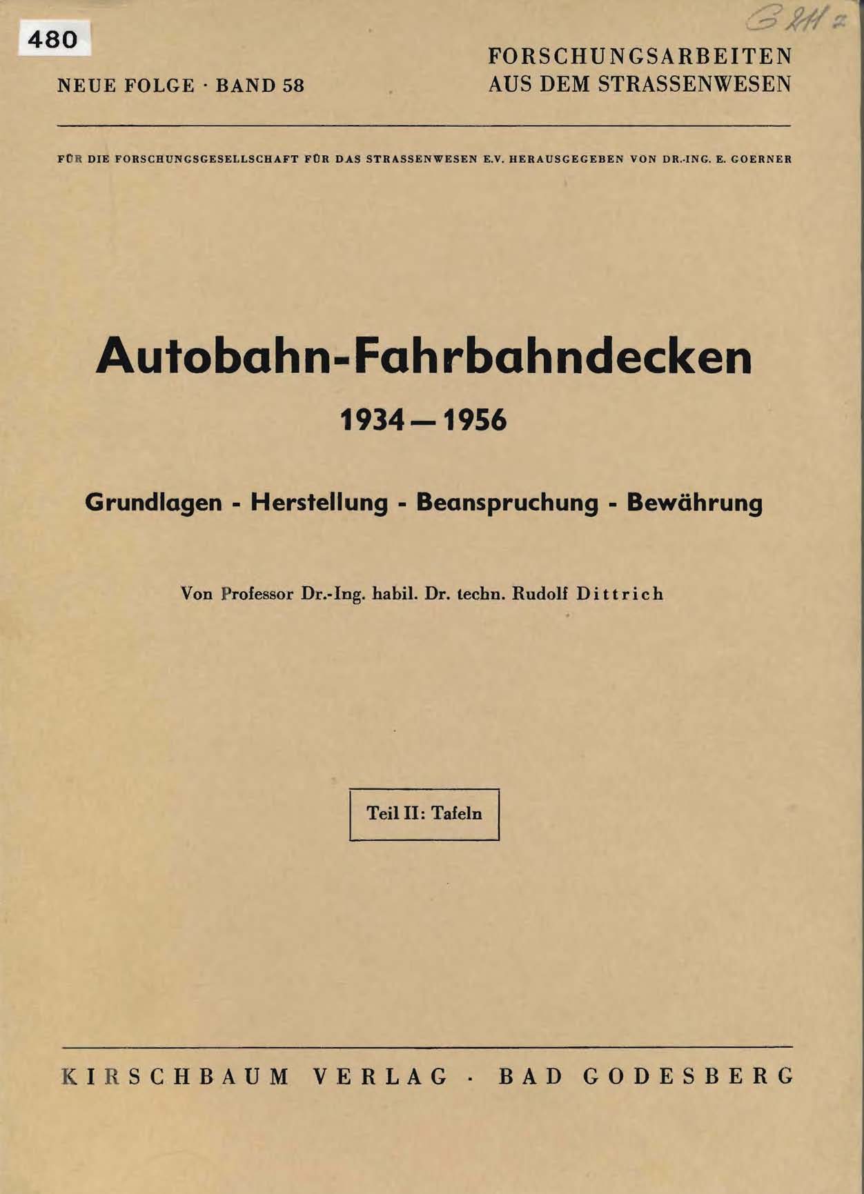 Autobahn-Fahrbahndecken 1934 - 1956