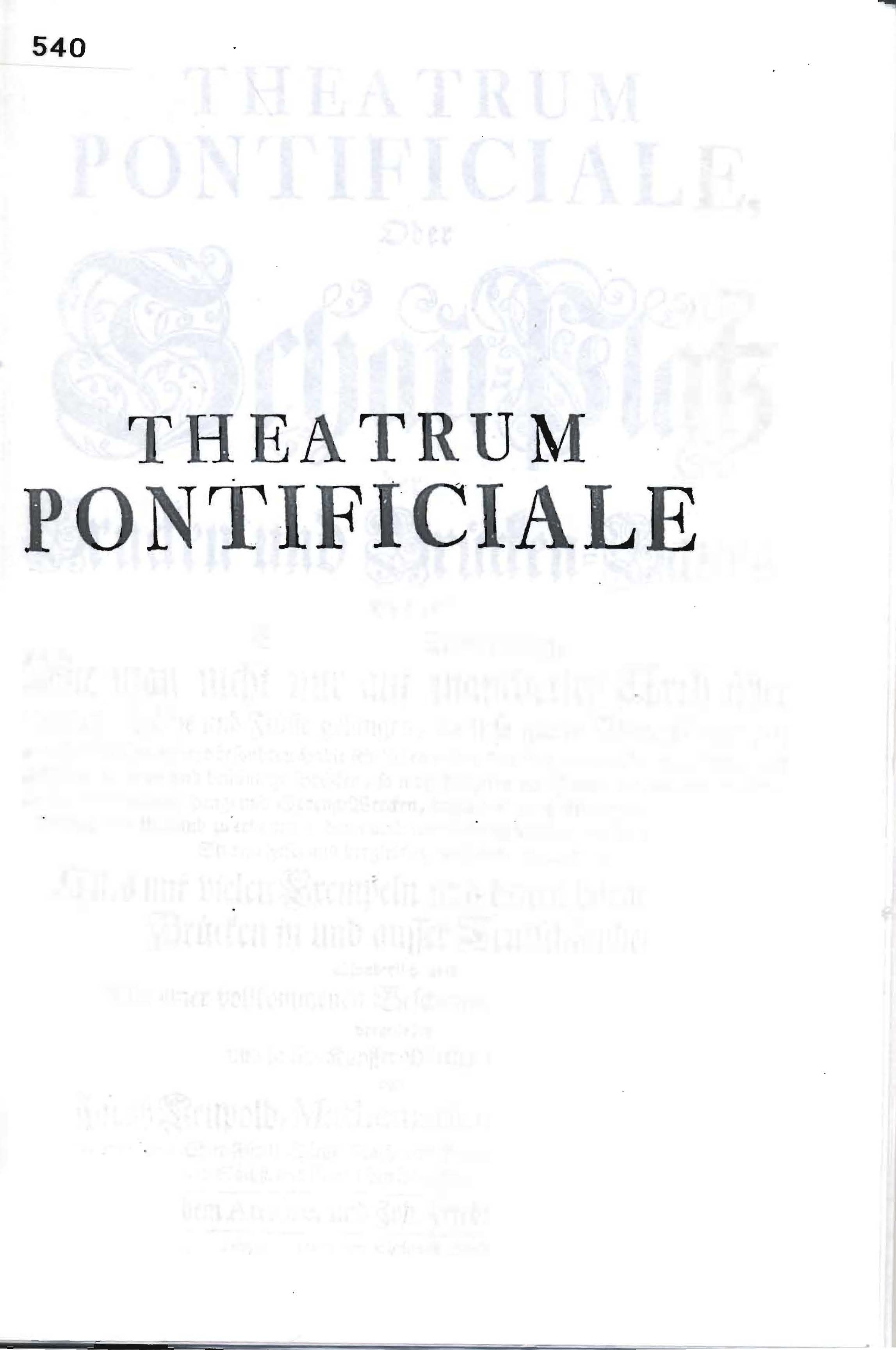 Theatrum Pontificiale (Reprint von Fach- und Sachbüchern aus den vergangenen Jahrhunderten)