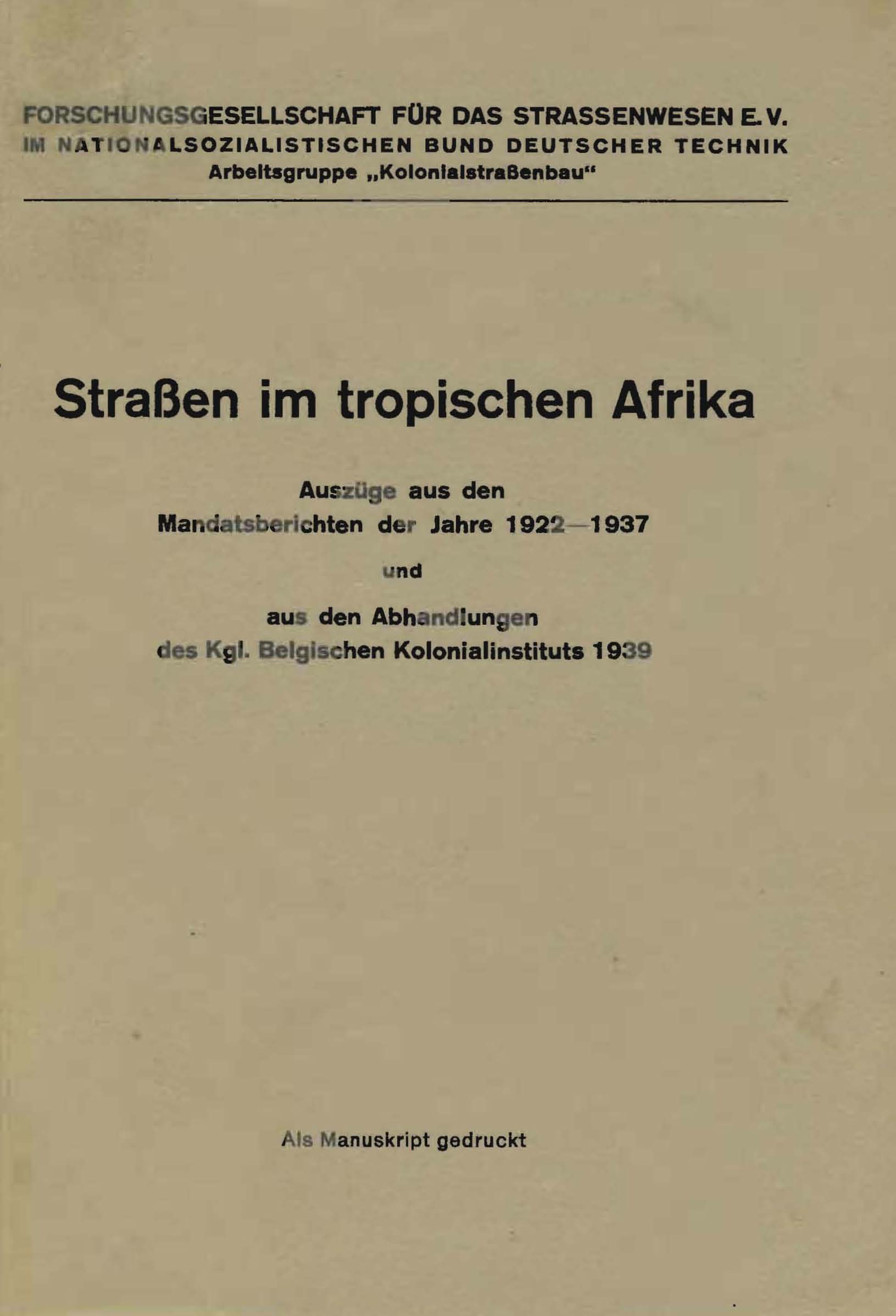 Straßen im tropischen Afrika