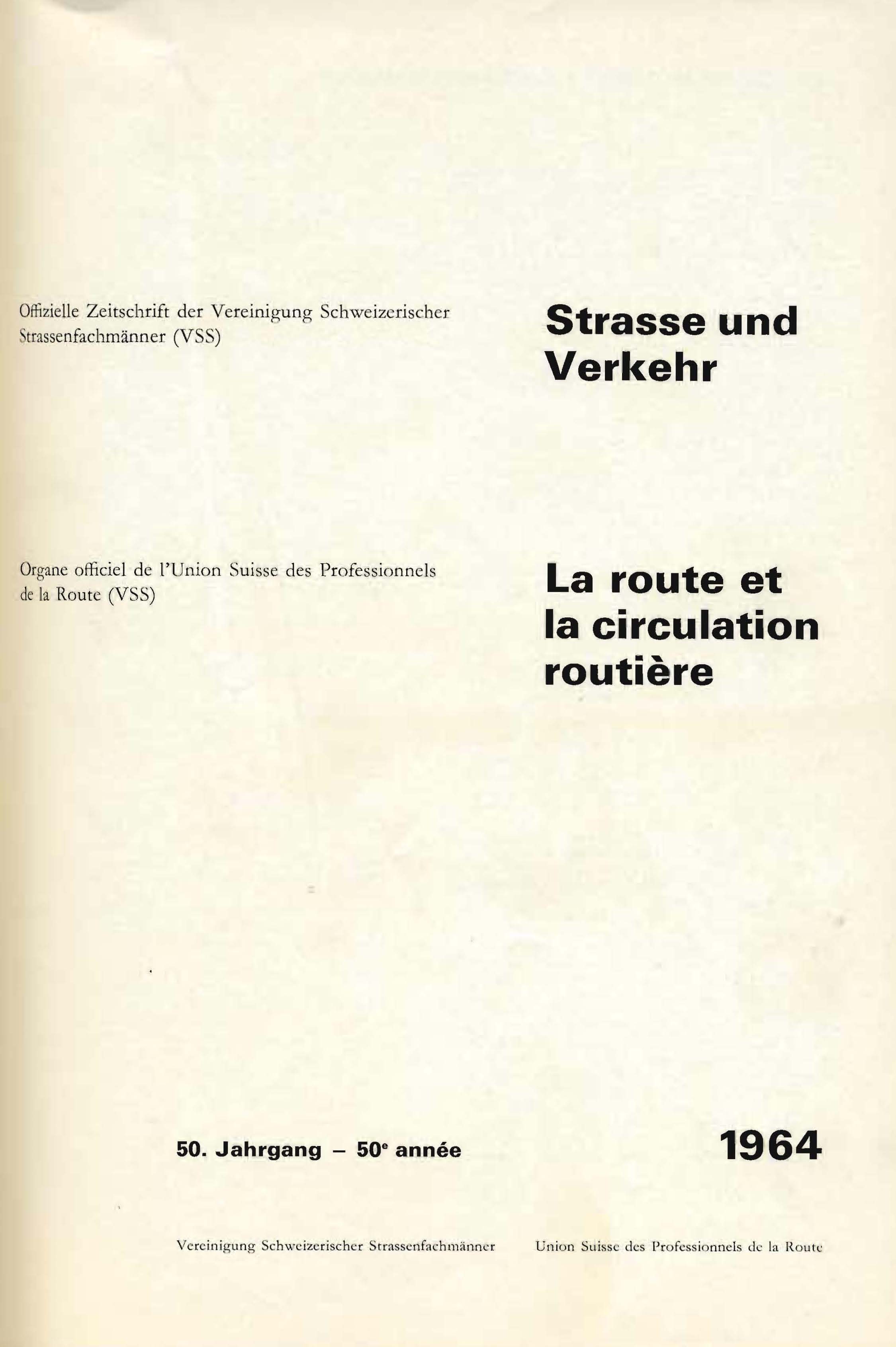Strasse und Verkehr, 50. Jahrgang 1964