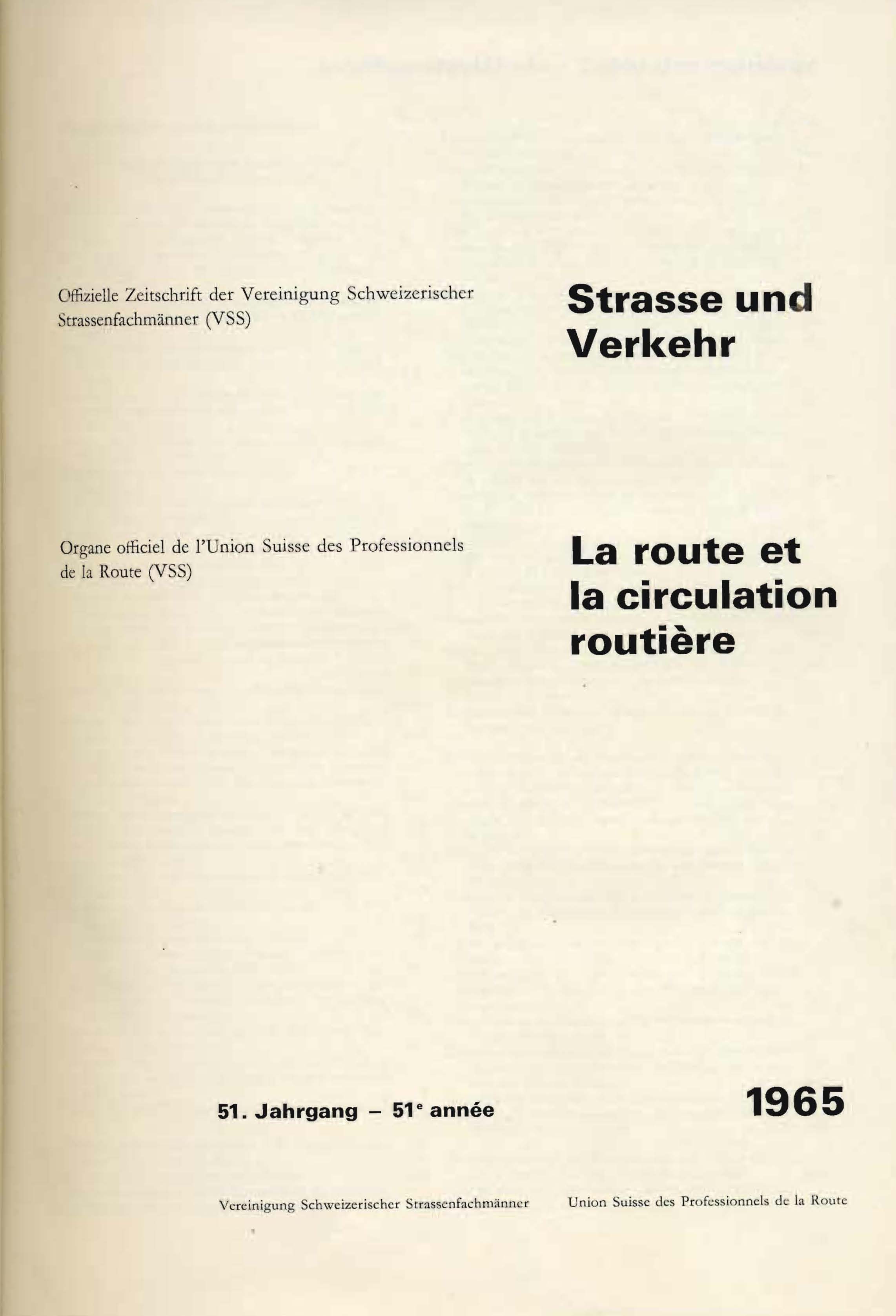 Strasse und Verkehr, 51. Jahrgang 1965