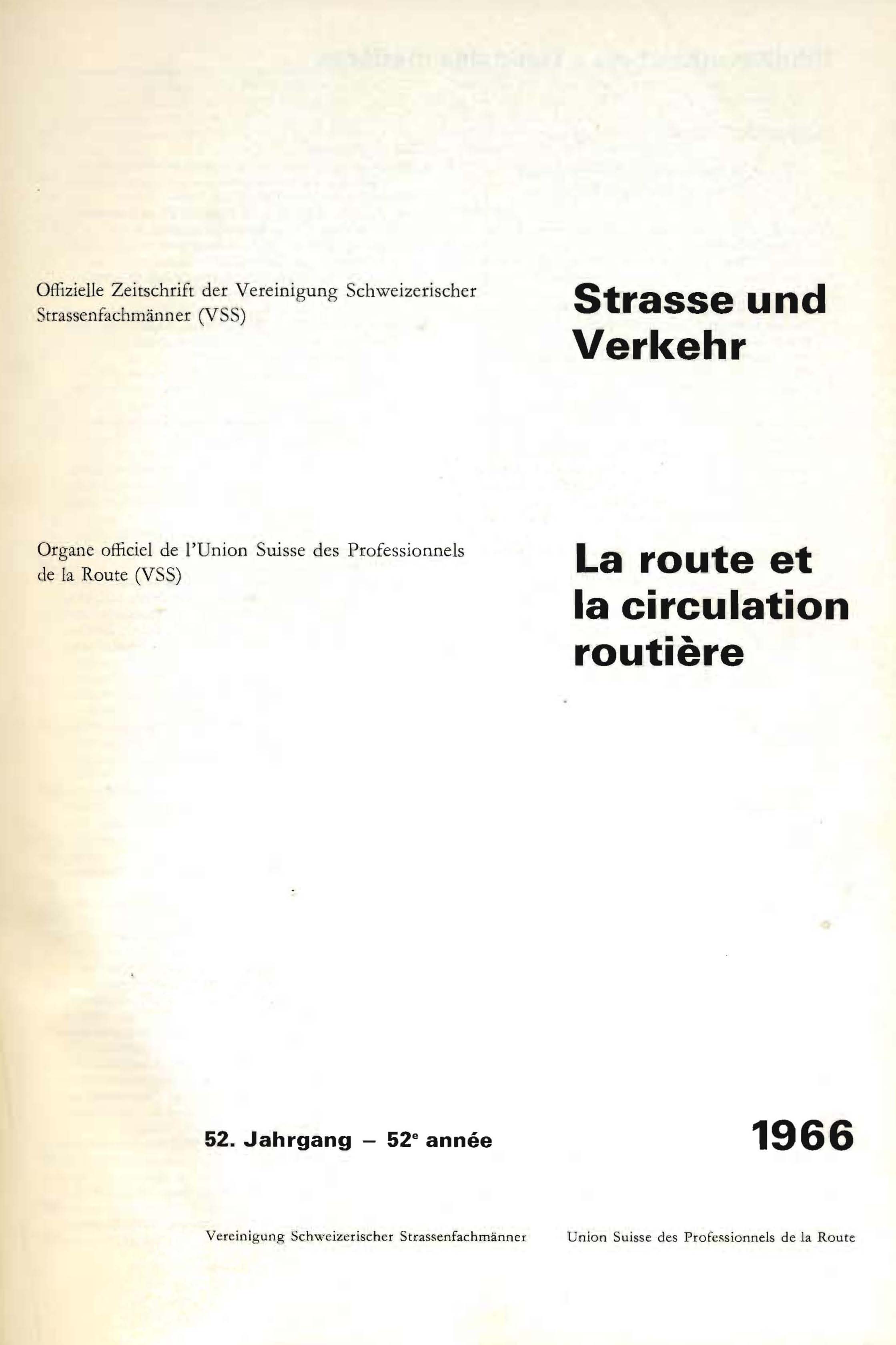 Strasse und Verkehr, 52. Jahrgang 1966