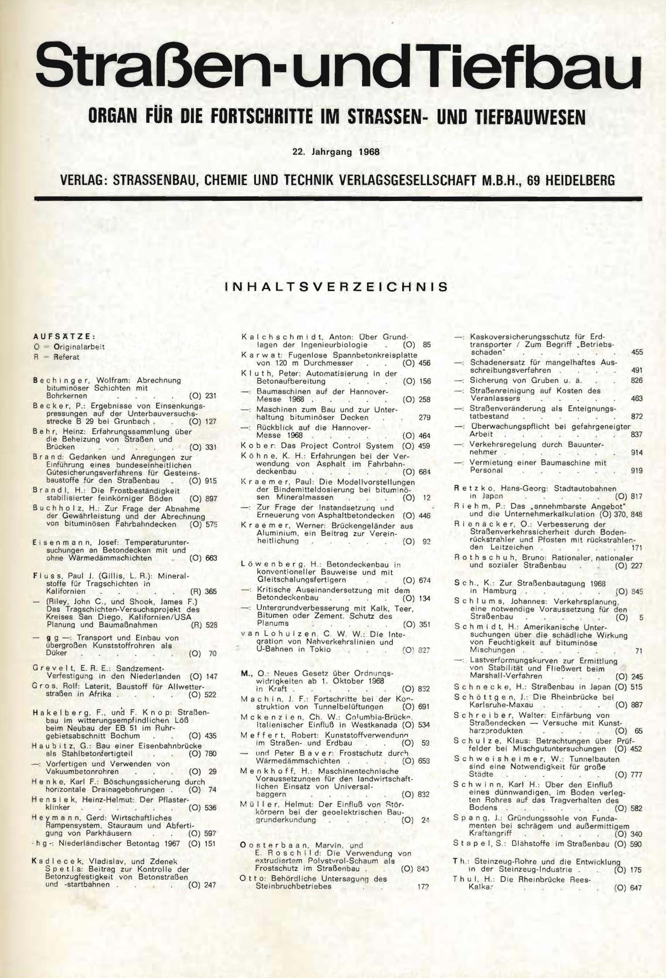 Straßen- und Tiefbau, 22. Jahrgang 1968