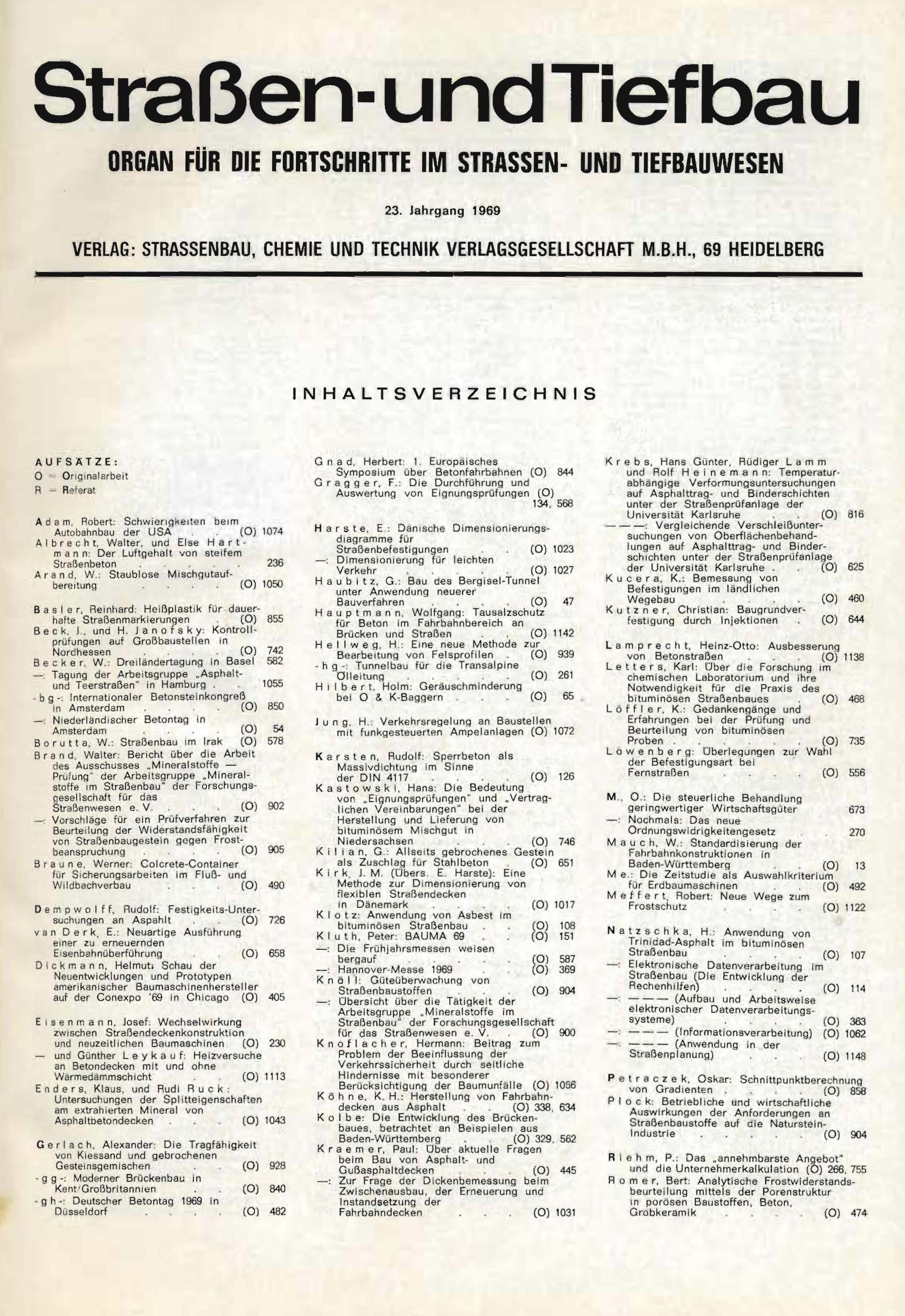 Straßen- und Tiefbau, 23. Jahrgang 1969