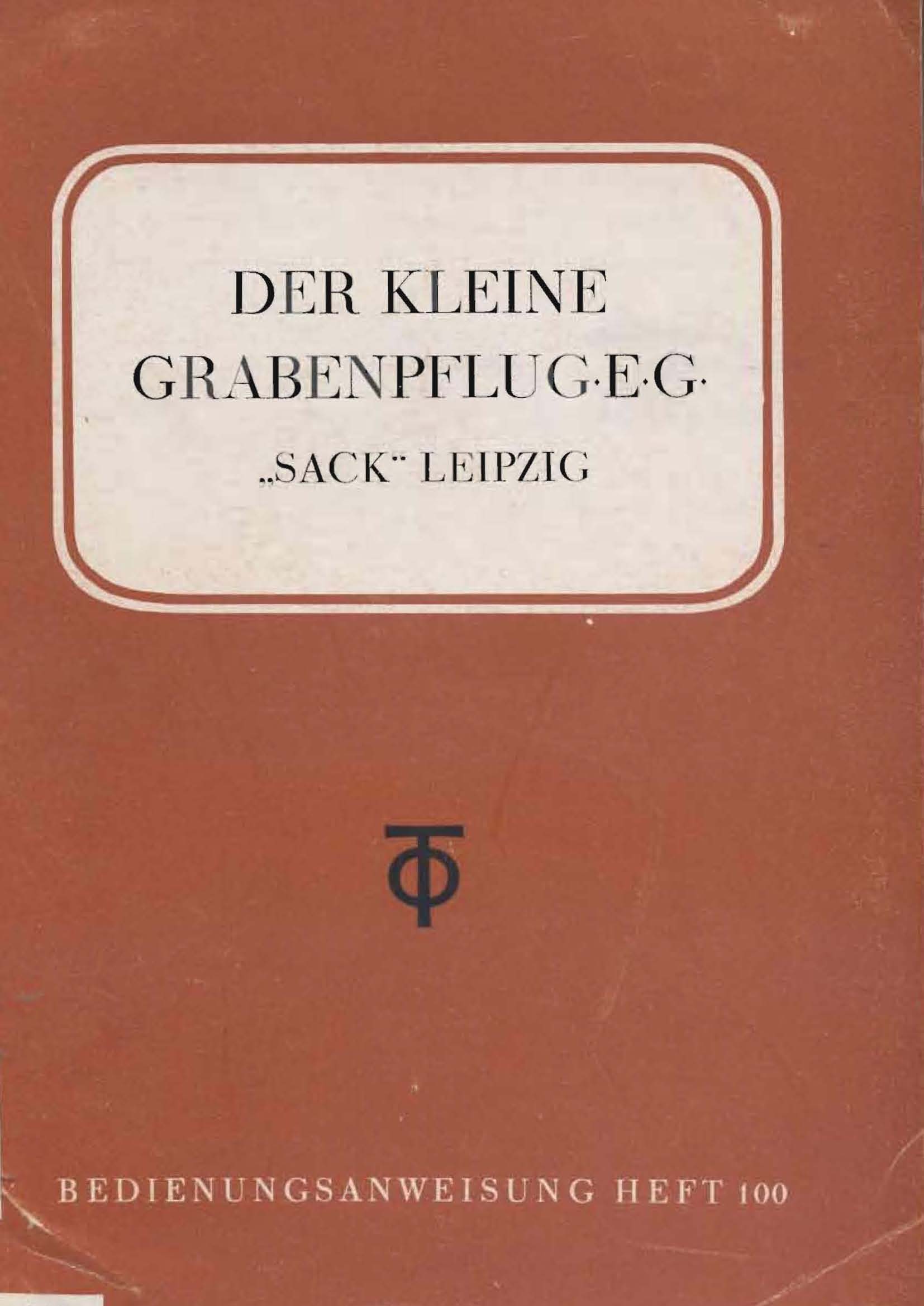 Der kleine Grabenpflug E.G 