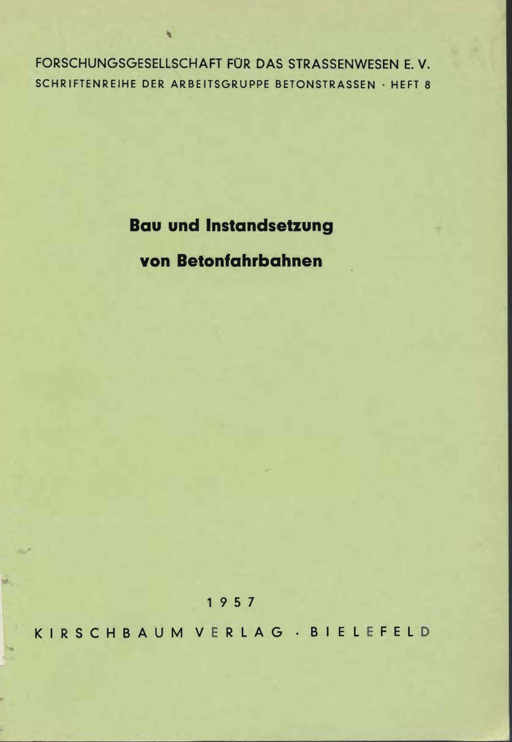 Bau und Instandsetzung von Betonfahrbahnen