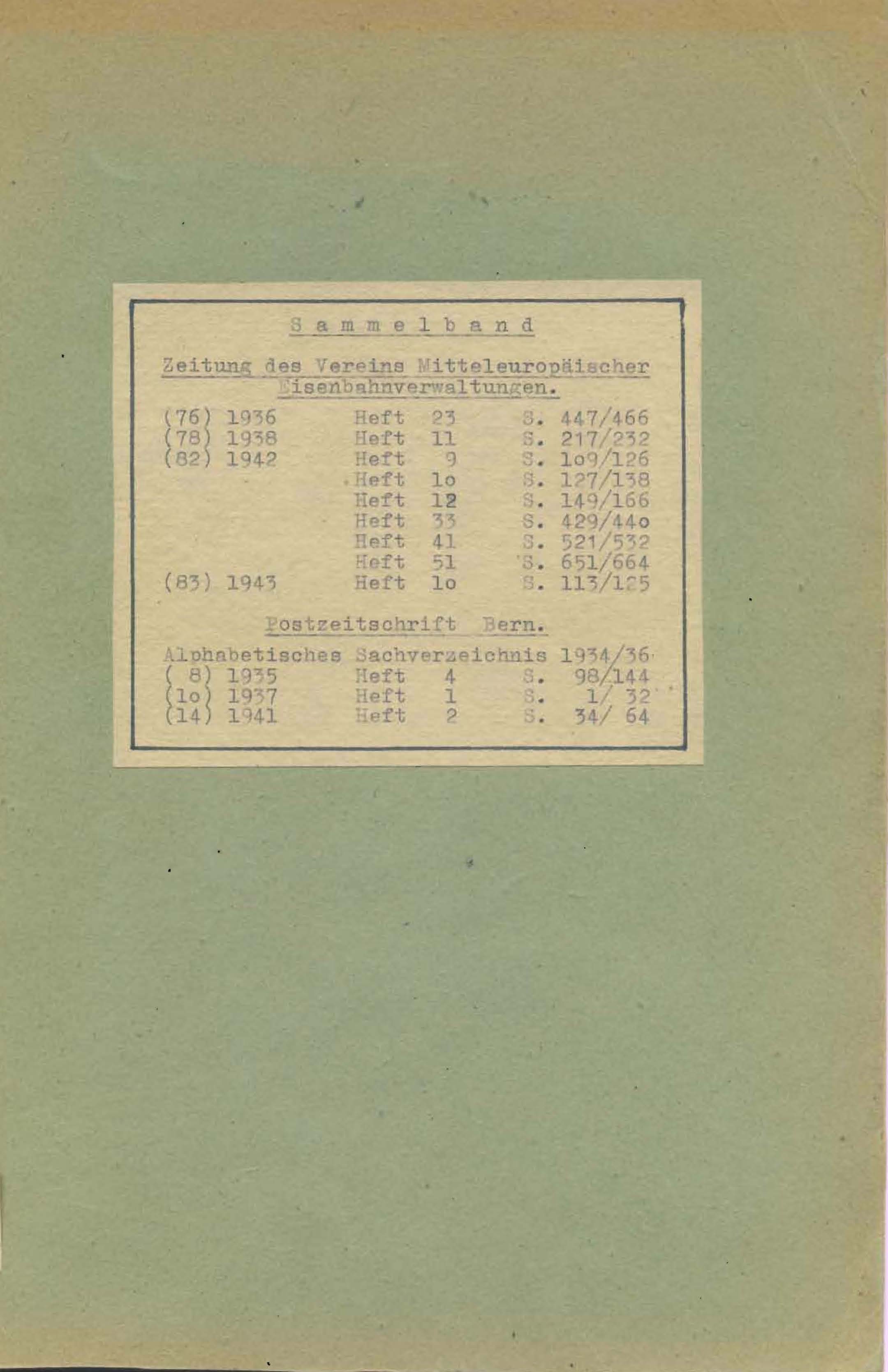 Zeitung des Vereins Mitteleuropäischer Eisenbahnverwaltung