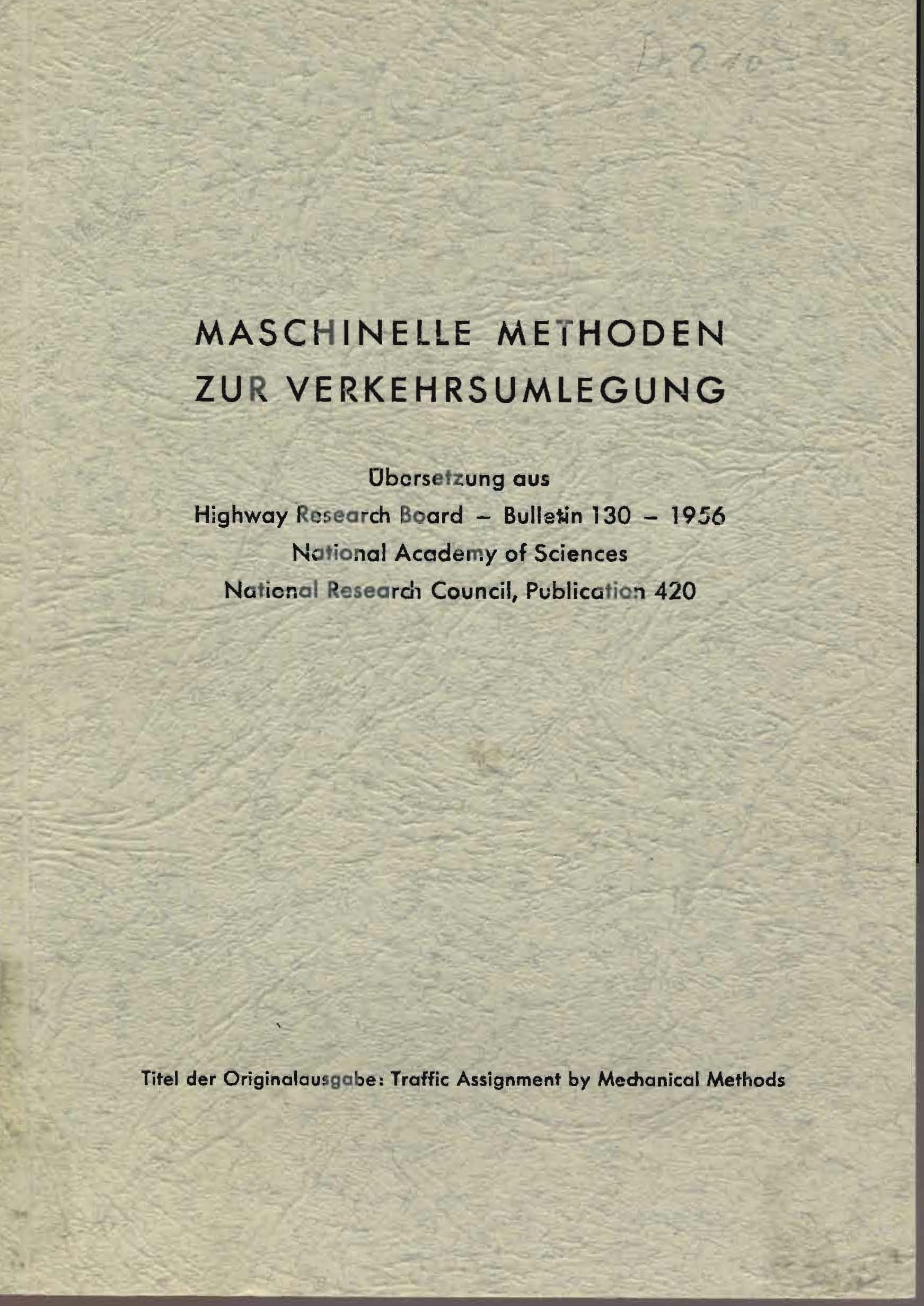 Maschinelle Methoden zur Verkehrsumlegung