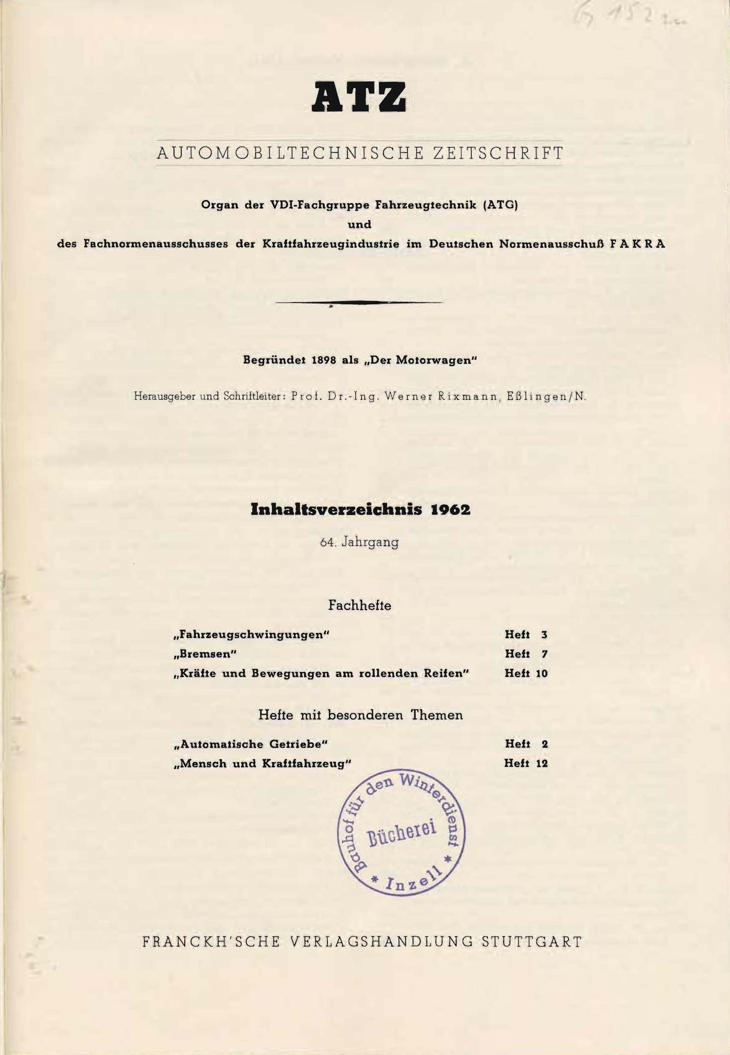 ATZ Automobiltechnische Zeitschrift