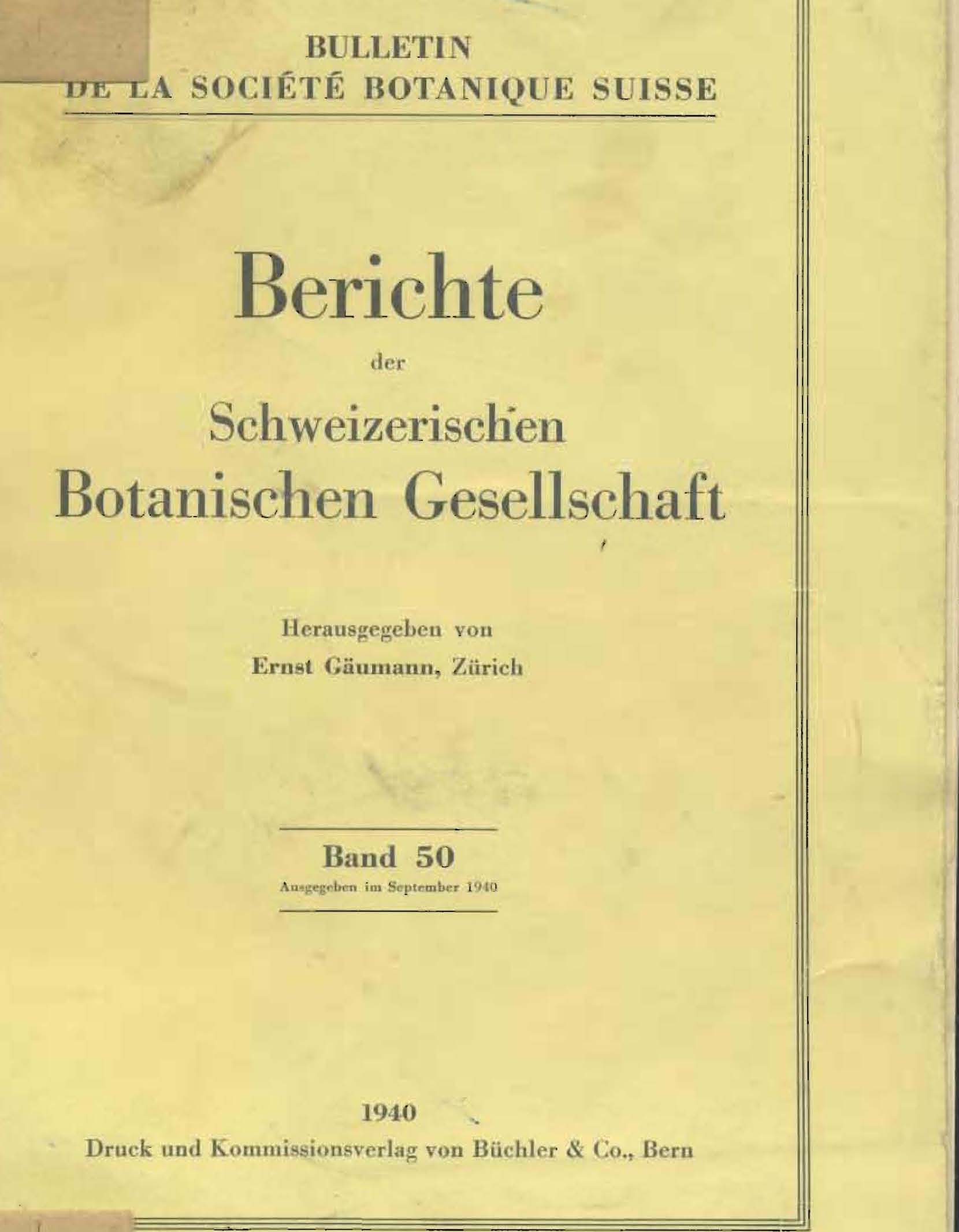 Berichte der Schweizerischen Botanischen Gesellschaft