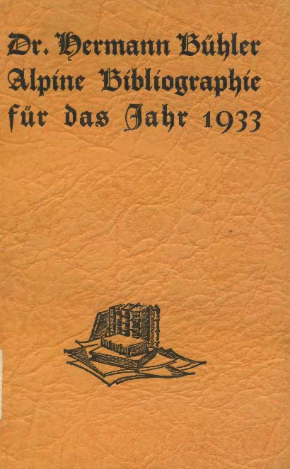 Alpine Bibliographie für das Jahr 1933