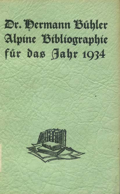 Alpine Bibliographie für das Jahr 1934