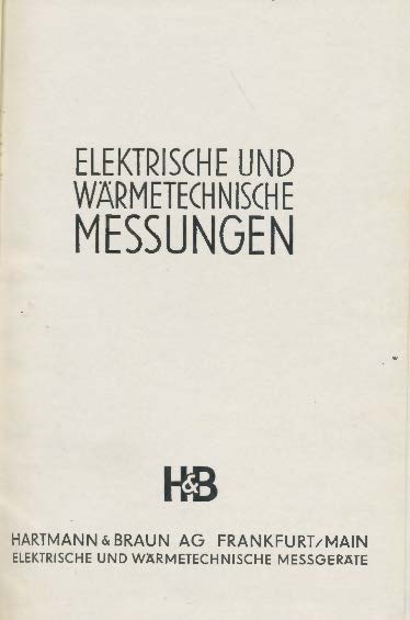 Elektrische und Wärmetechnische Messungen