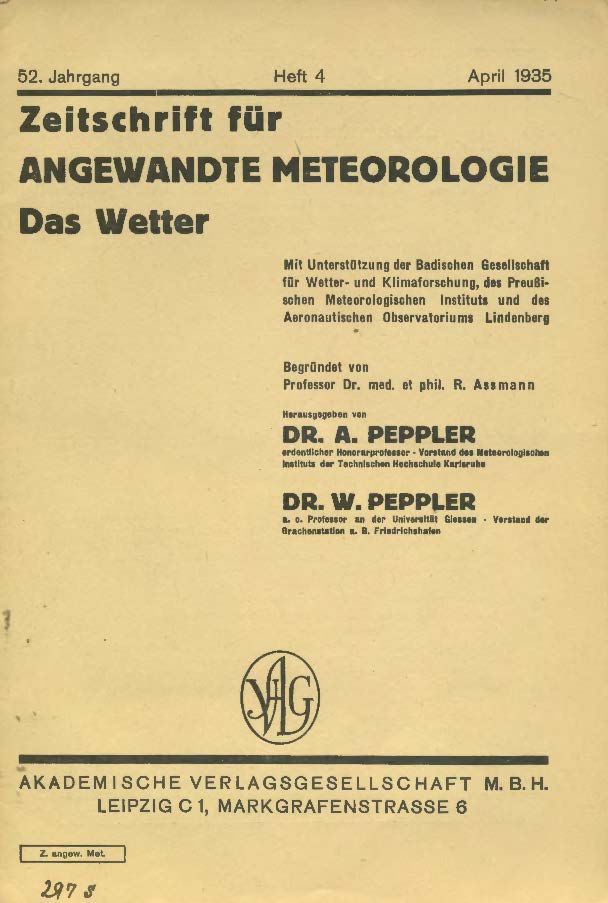 Zeitschrift für angewandte Meteorologie