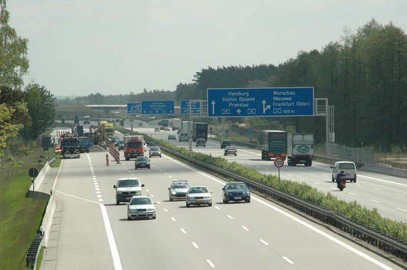 Arbeitsstelle am Autobahndreieck Spreeau