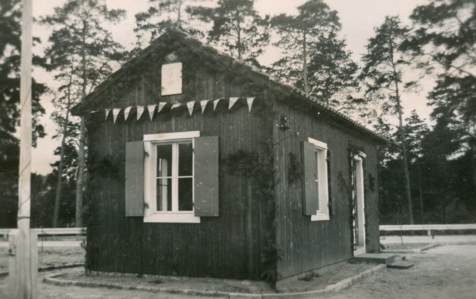 behelfsmäßige Dienstbetrieb der SM Erkner in einer kleinen Baracke 1939